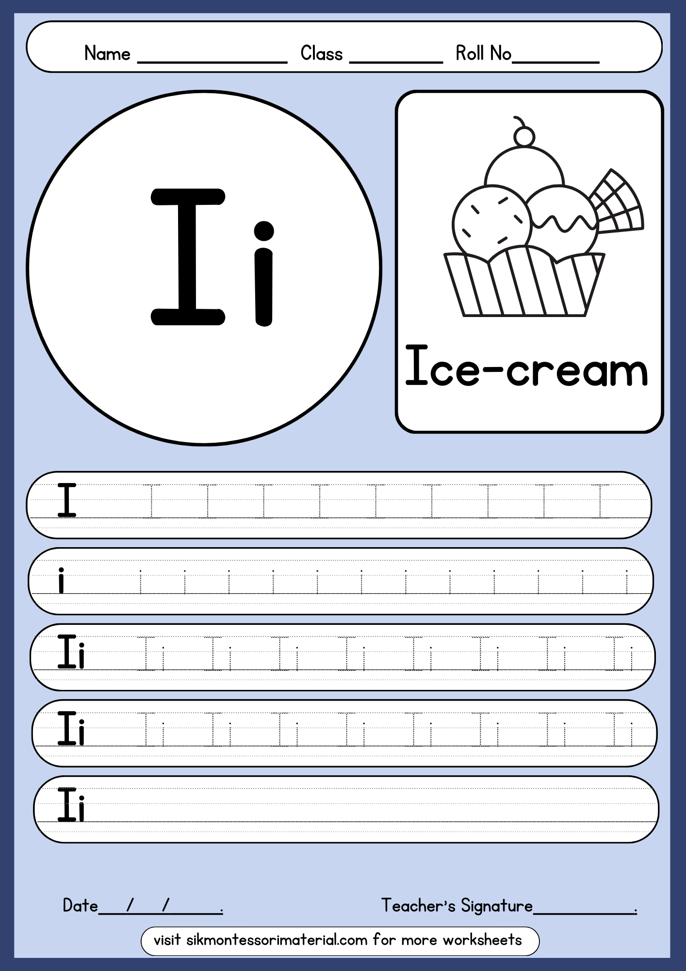 A4 Size Printable Alphabets Tracing Worksheets A to Z - SIK Montessori ...