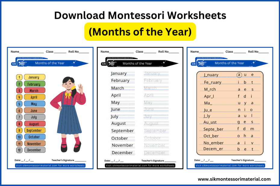 Months of the year worksheets