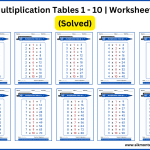 Multiplication Table for Montessori Table 1 to Table 10 solved multiplication worksheets