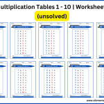 Multiplication Table for Montessori Table 1 to Table 10 unsolved multiplication worksheets