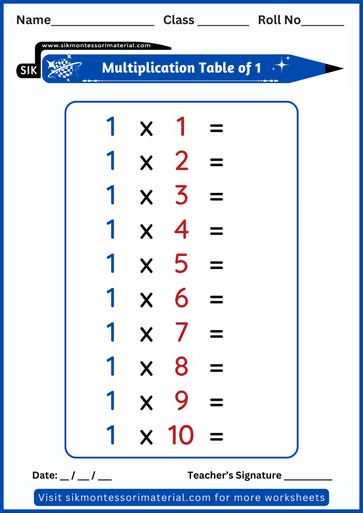 Unsolved multiplication worksheet of one - 1